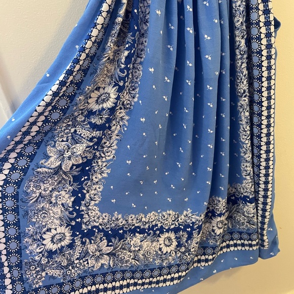 LOFT Midi Blue Floral Open Back Dress - Picture 6 of 10